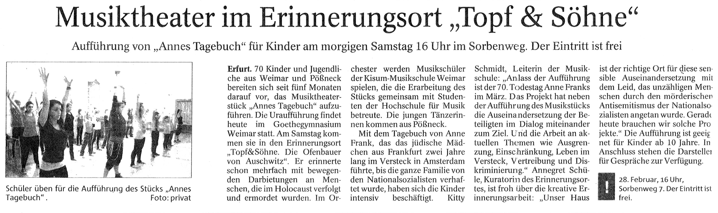 15.02.2015, Thüringer Allgemeine