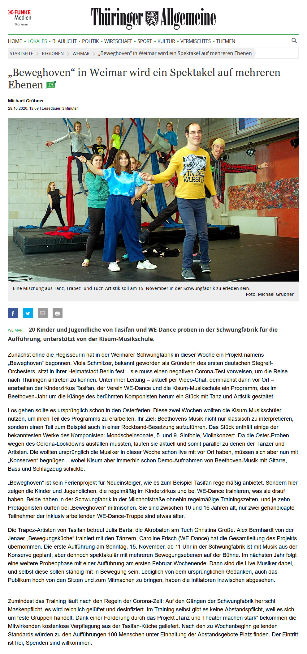 28.10.2020, Thüringer Allgemeine (Web)